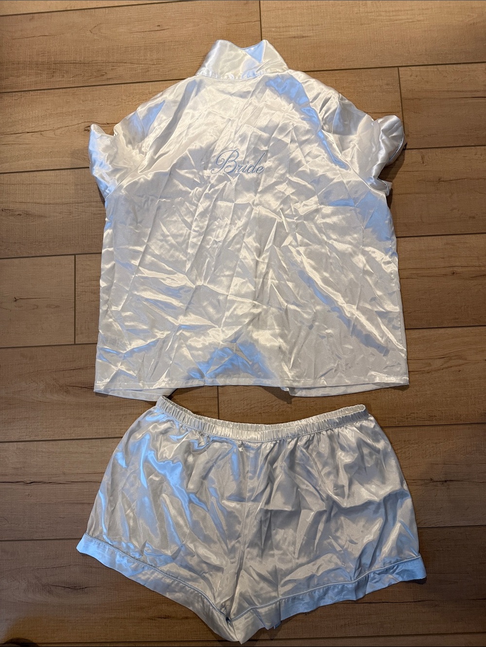 Silky White 'Bride' Satin Pajama Set - Women's Intimates